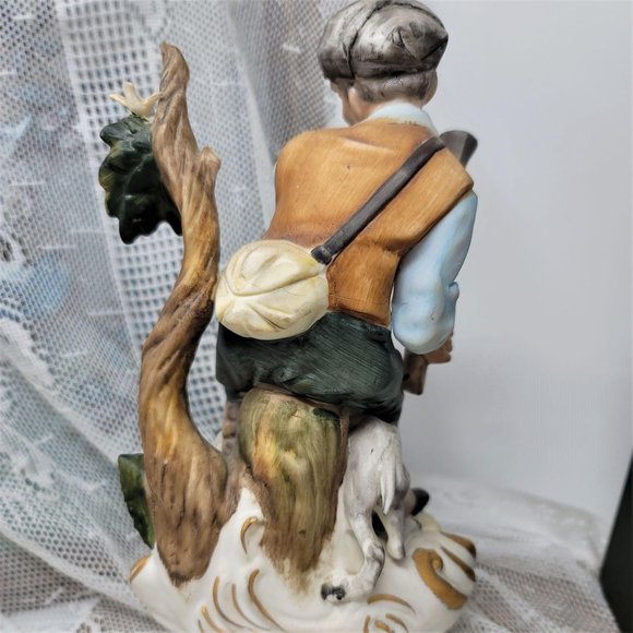 VTG Old Man Bird Hunter w/Dog and Rifle Figurine - Picture 4 of 9